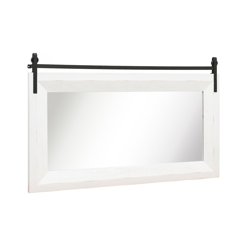 Kassian Rustic Solid Wood Frame Bathroom/Vanity Mirror Rectangle Wall Accent Mirror, 25" x 40"