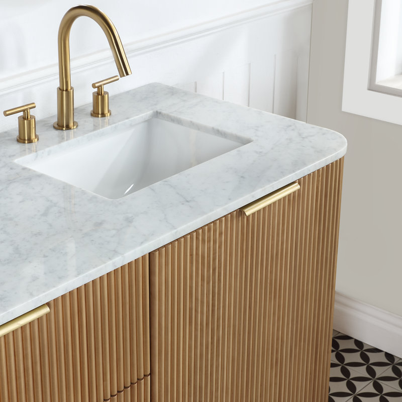 Kensington 72" Bathroom Vanity in Fluted Birch, Reeded Birch
