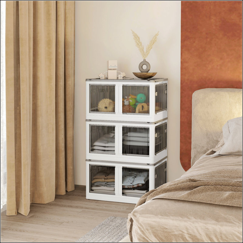 32 Gal Stackable Storage Bins With Lids, White