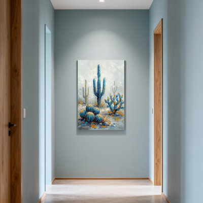 Plantes et fleurs, paysage de cactus du désert, reproduction d'art