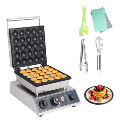 Mini machine à crêpes et à muffins commerciale de 25 po 1,8 po, gril électrique antiadhésif, température réglable de 50 à 300,, plateau tournant, pour la maison, le restaurant, le casse-croûte