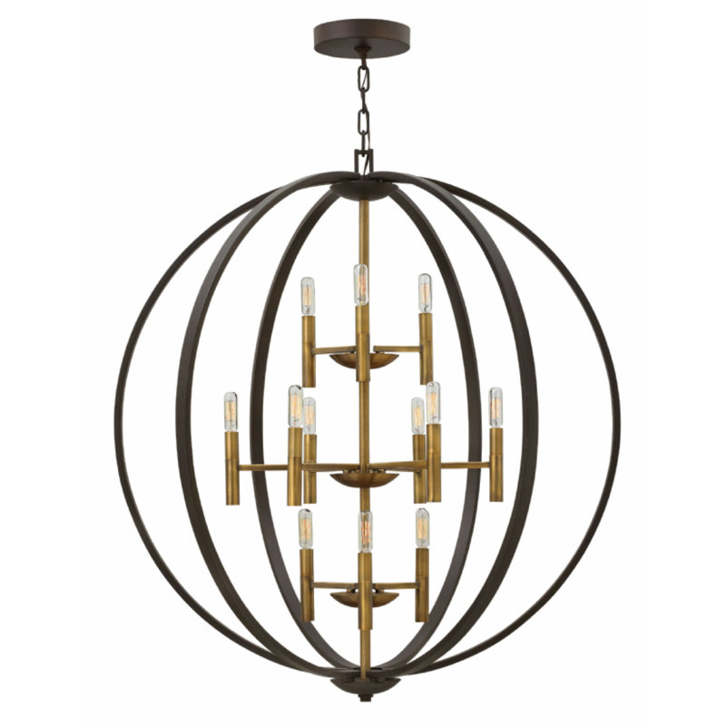 Euclid 12-Light Globe Pendant, Spanish Bronze