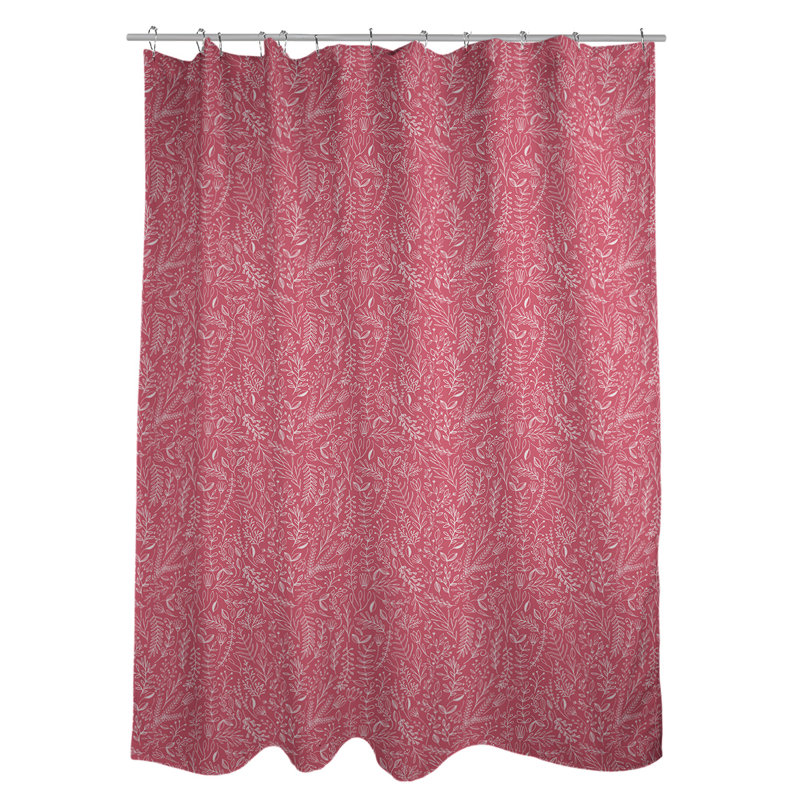 Classic Ditsy Floral Single Shower Curtain, Red