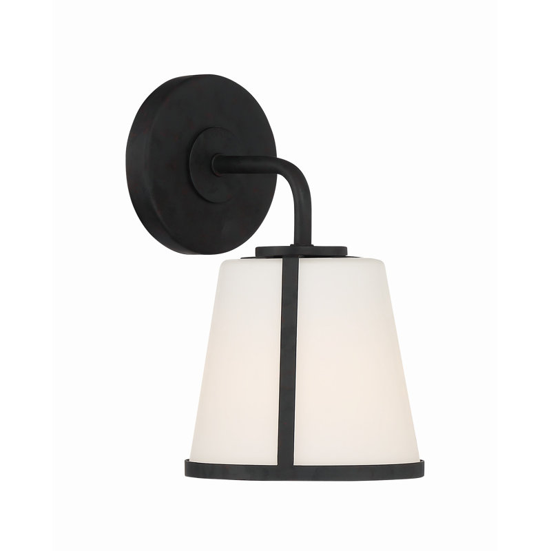 Marietta 1 Light Antique Gold Wall Mount, Black