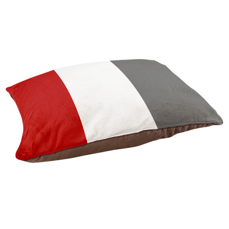 Coussin Ohio Football, Grand (l 40 po x P 30 po x H 6,5 po), Écarlate / gris