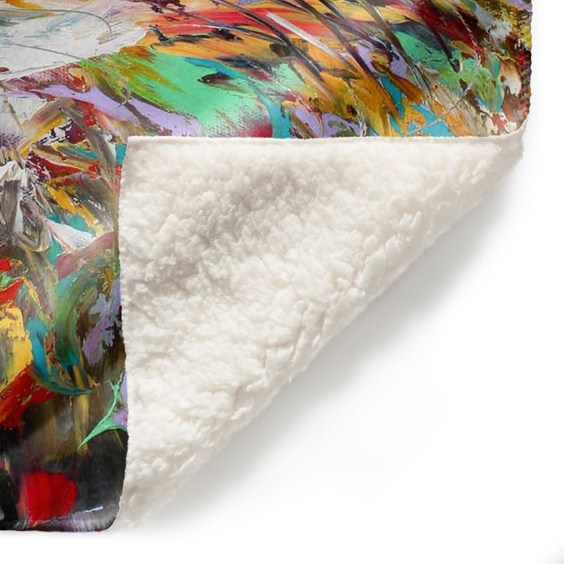 Couverture sherpa abstraite en douceur lion, l 51 po x L 60 po
