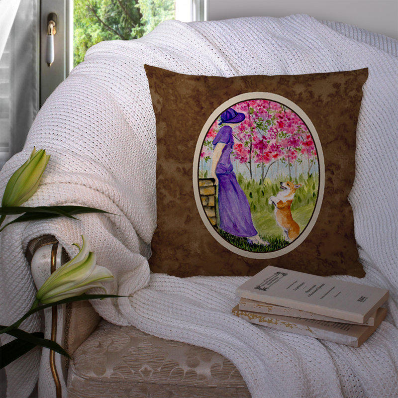 Coussin décoratif intérieur/extérieur corgi
