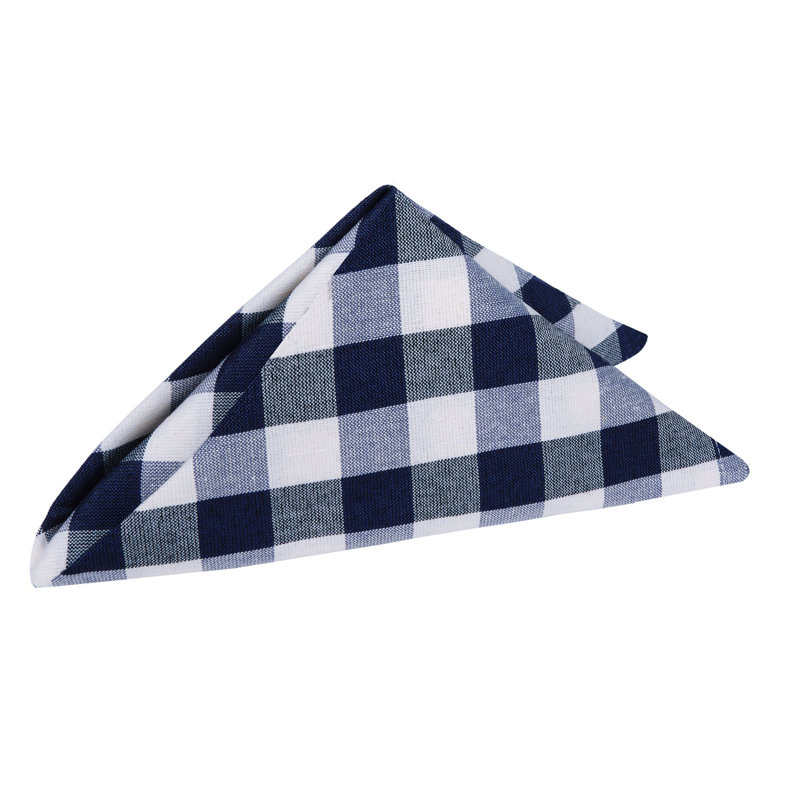 Gerede Polyester, Cotton Gingham Square Napkin, Navy/White
