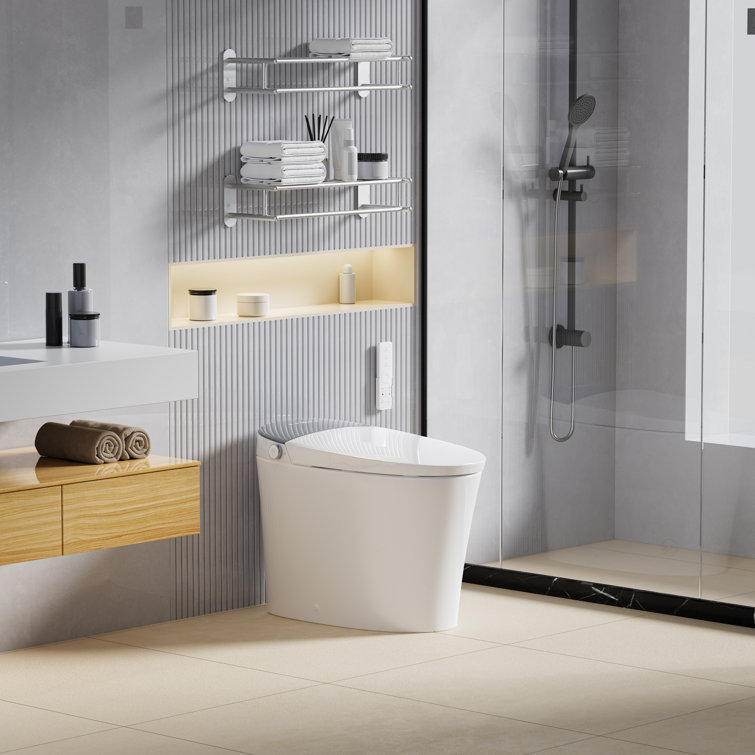 Smart Bidet Toilet ADA Chair Height Design, Auto Open & Close, Auto Flush,1000 Gram MaP Flushing Score, Foot Sensor Operation