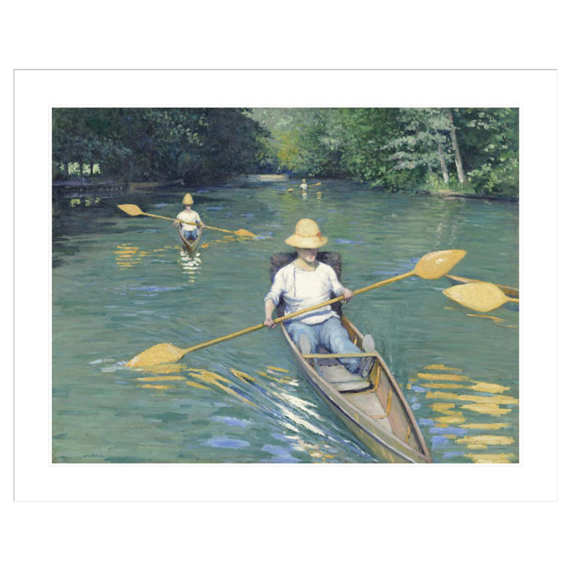 «Skiff» par Gustave Caillebotte - Estampe numérique encadrée, H 33,38 po x l 41,5 po