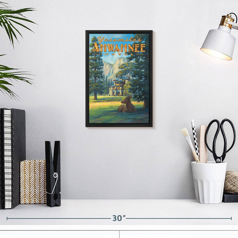 Ahwahnee Hotel, 9" X 13", Floating Frame Black