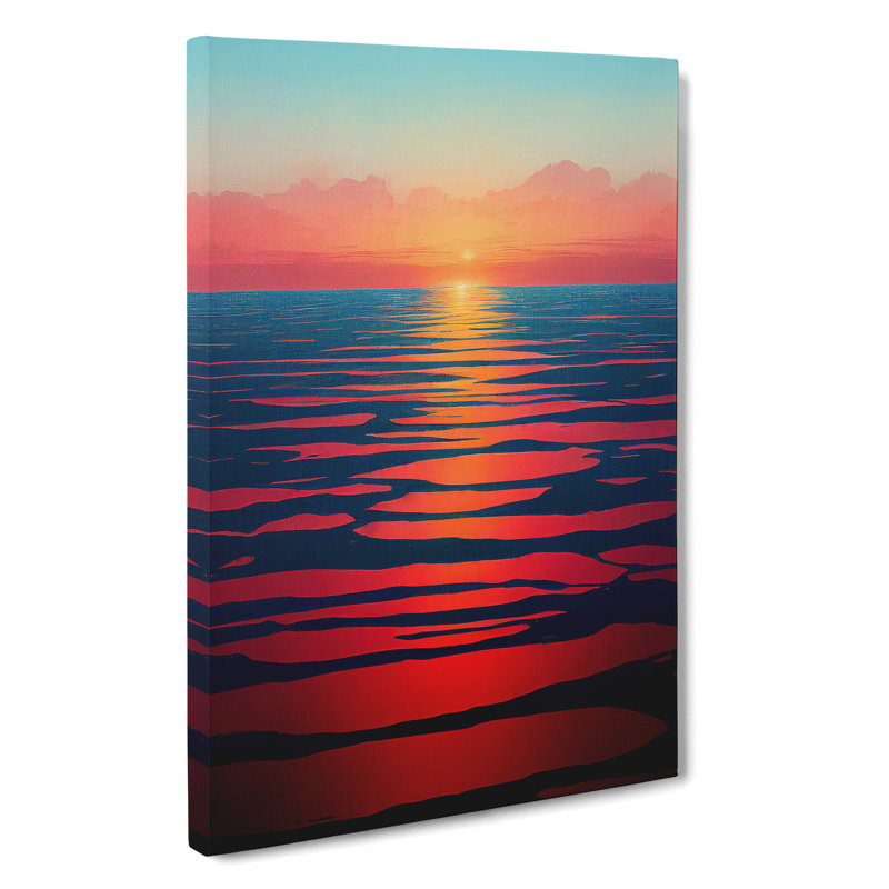 XV1022-4814X Unbeatable Ocean Sunset - Print, No Matte, 50cm H x 35cm W, Wrapped Canvas
