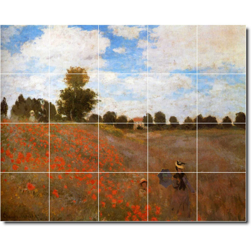 Carreau de céramique décorative 60 po x 48 po 12 po x 12 po, Fleur 06273
