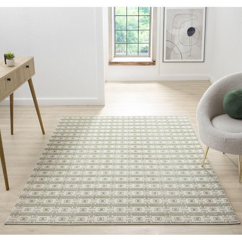 Tapis à motif géométrique abstrait Ksamil Collection, Rectangle 5'2" x 7'2"