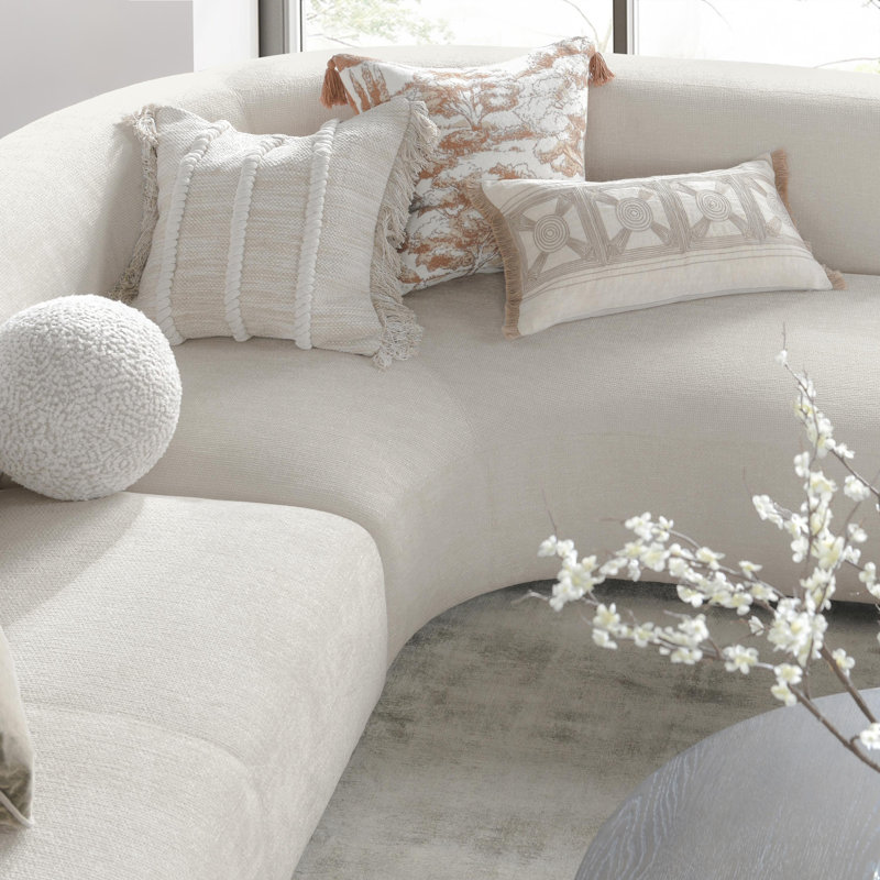 Anniston 2-piece Upholstered Fabric Sectional Sofa In Ivory