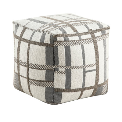 Multi-Color Square Footstool Pouf With Upholstery - 300Lbs Weight Capacity, Non-Slip Base, 16"H, Modern In Multi-Color, 16"X16"X16