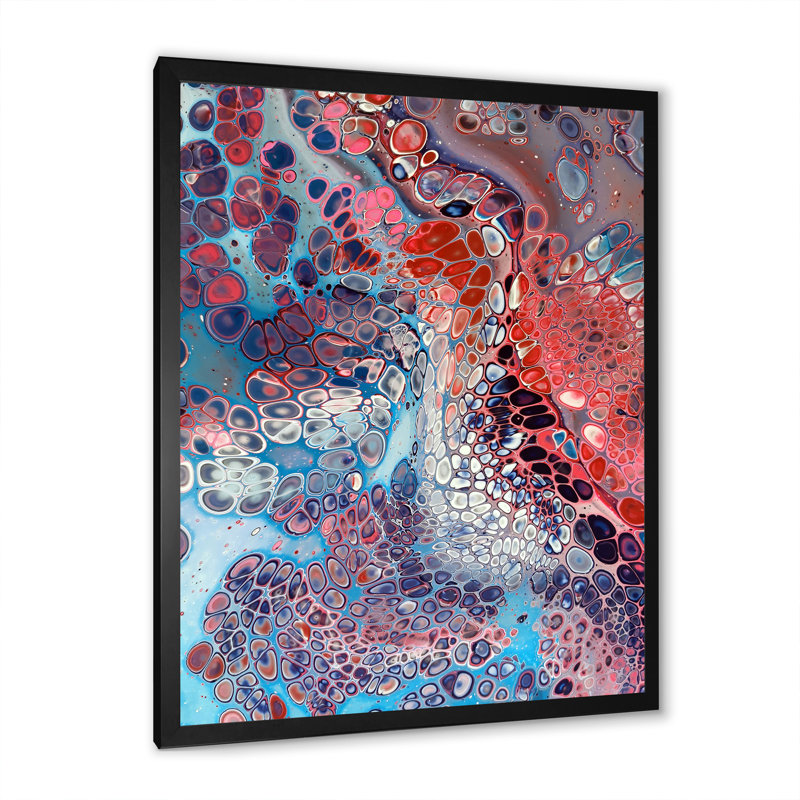 «Colorful Mixed Abstract Fluid IV», art mural moderne sur toile, Cadre photo noir, H 36 po x l 24 po x P 1 po