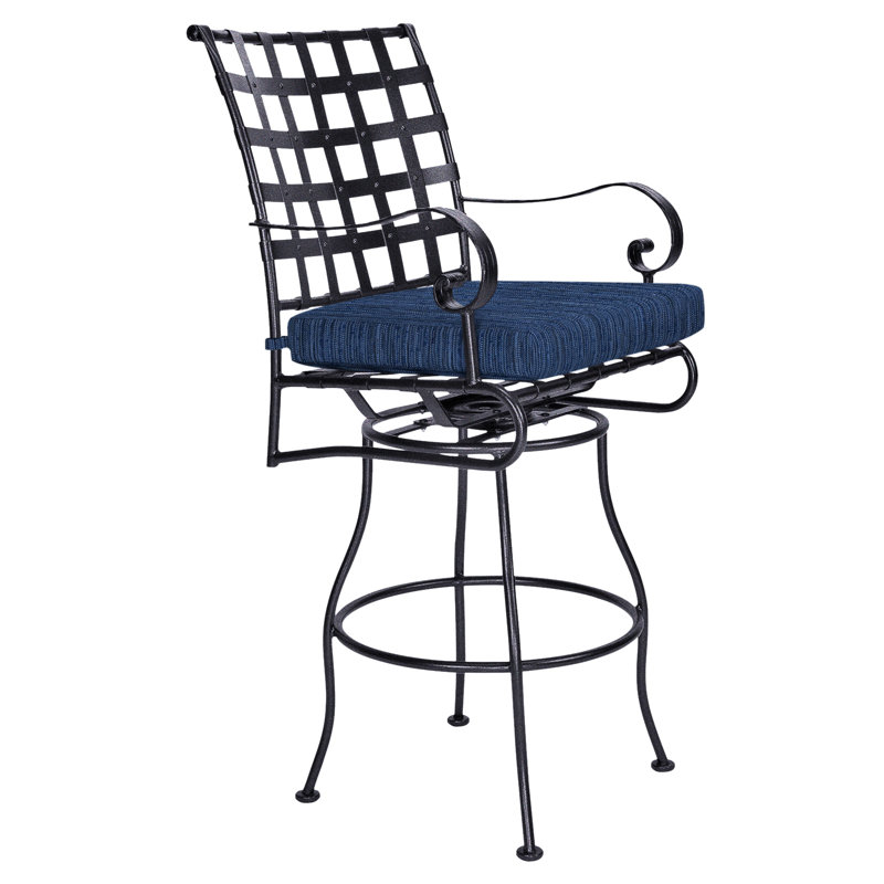 Classico-W Outdoor Swivel Bar Stool, Graphite, Flagship Stone Sunbrella®