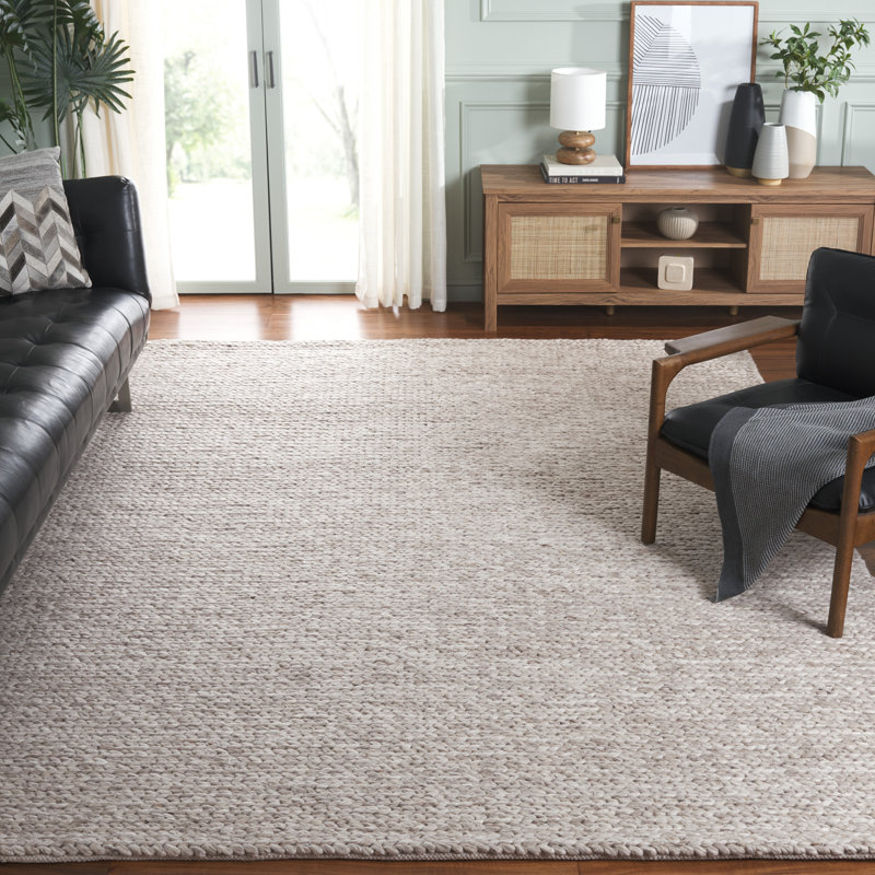 Natura Hand Woven Wool/Viscose/Cotton Rug in Beige/Taupe, Rectangle 8' x 10'