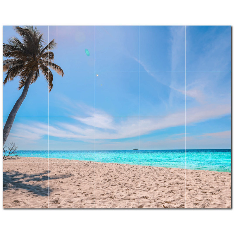 Murale en céramique satinée 8 "x 8" Beach Photo