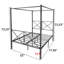 Structure de lit double à baldaquin en métal noir. Et stable. Sommeil silencieux. Rangement abondant sous le lit. Instructions d'assemblage faciles. 12. Peut supporter de 400 à 600 lb avec un support en forme de X. Sommeil tranquille