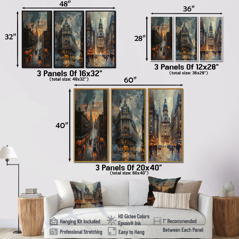 1950 Old Street In Paris I - Collection moderne de reproductions sur toile, Toile tendue, H 28 po x l 36 po