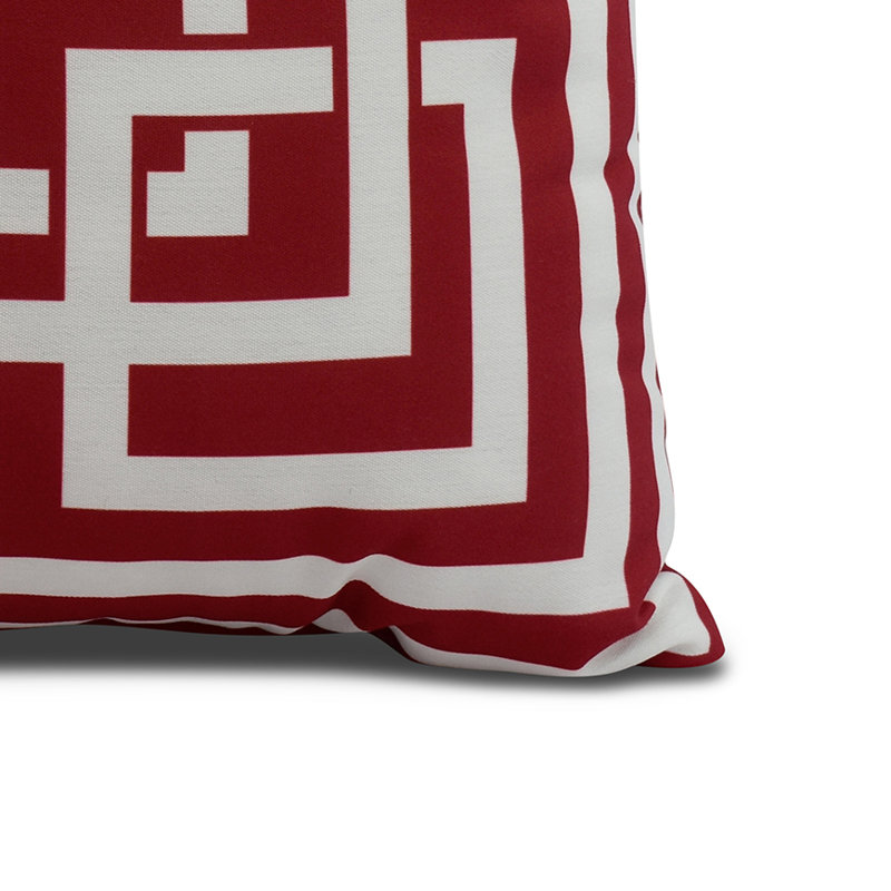 Nantucket Geometric Reversible Throw Pillow, Red, 26" x 26"