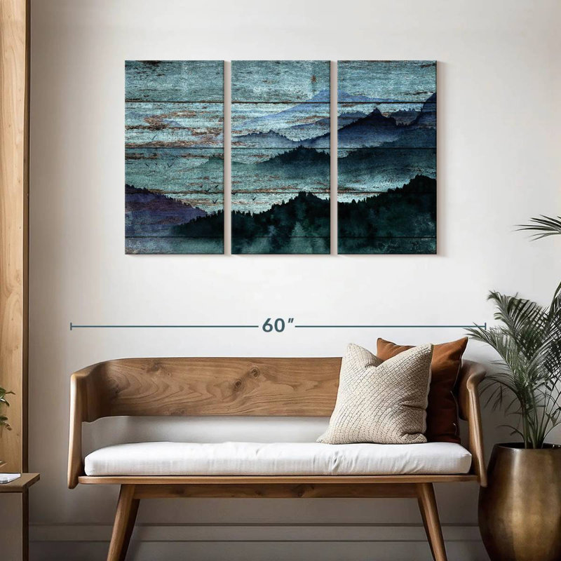 Alvord Rustic Blue Mountains, 28" H x 45" W