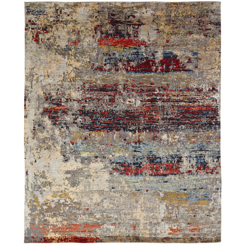 Hand Knotted Area Rug, Rectangle 8' x 10'