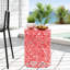 Table d'appoint d'extérieur moderne avec cadre corail et taillé sans assemblage requis Motif floral élégant-74400715