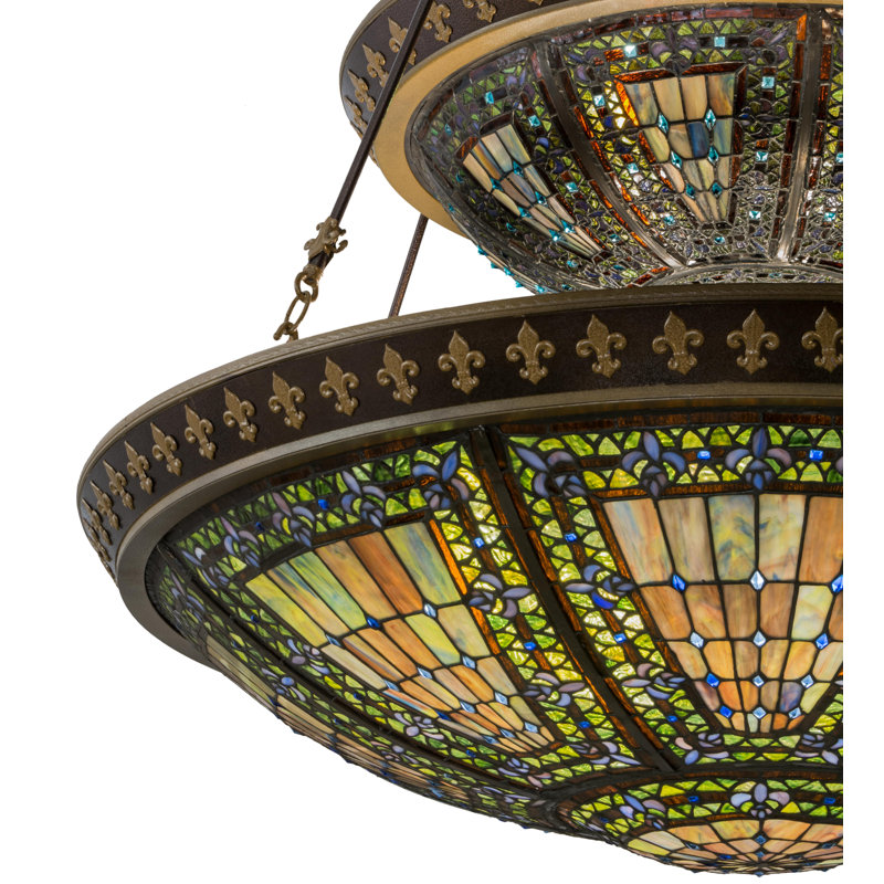 Fleur-de-lis 14 - Light Dimmable Tiered Chandelier