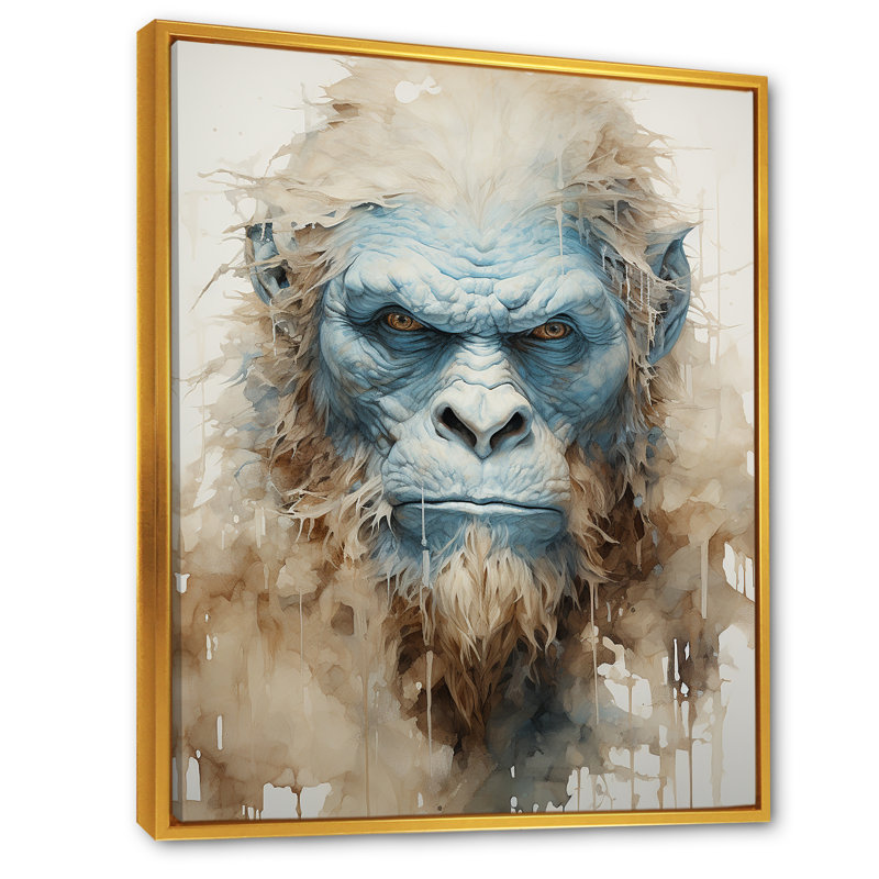 " Bigfoot Portrait ", Gold Floater Framed, 32" H x 24" W x 1" D