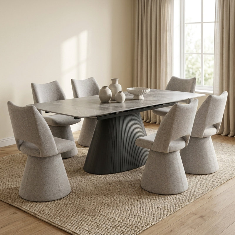 6 -Person Stone Dining Set