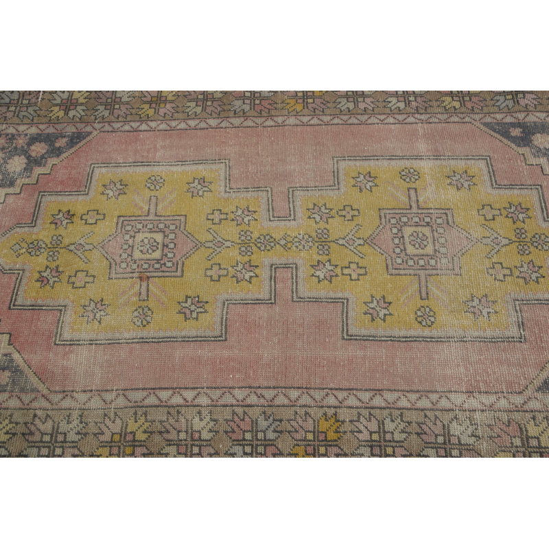 Vintage Turkish Handwoven Rug with Vibrant Colors for Bohemian Style Living Room Decor