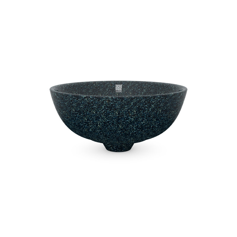 Woodio Soft40 15.75'' Wood Circular Bathroom Sink, Arctic