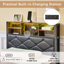 Ensemble de chambre à coucher rembourrée, lit plateforme avec éclairage à DEL et 2 tables de chevet, tête de chargement USB / Type-C, lit de rangement, assemblage facile-963460453-963460450