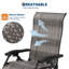 Chaise longue portative en rotin portatif, fauteuil inclinable pliant réglable d'une capacité de 330 lb avec accoudoirs élargis pour balcon de patio