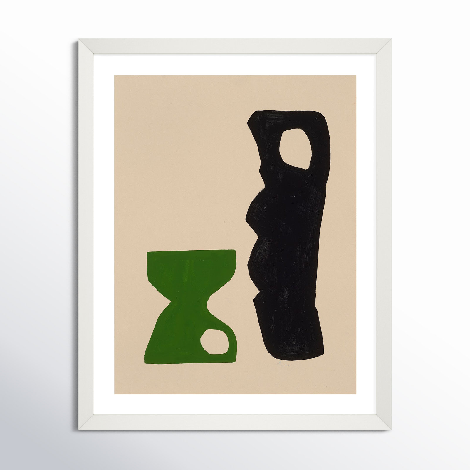 The Conversation by Michael Kempen, 20" W x 25" H, White Framed