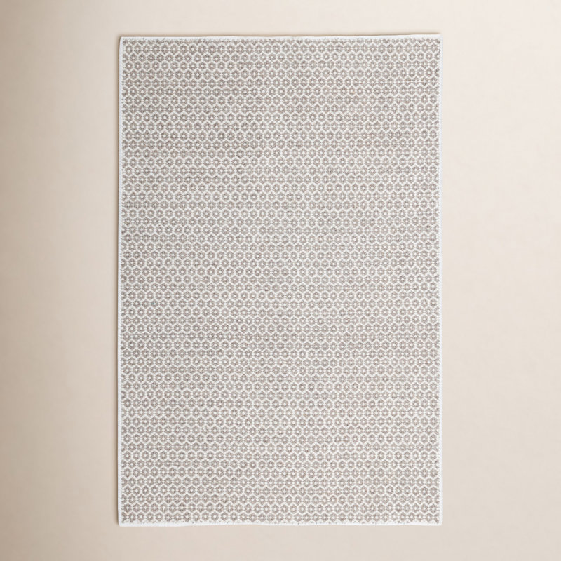 Honeycomb Handwoven Wool Rug, Gray/Ivory, Rectangle 5' x 8'