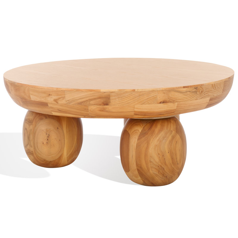 Hayliette Solid Wood Coffee Table, Beige