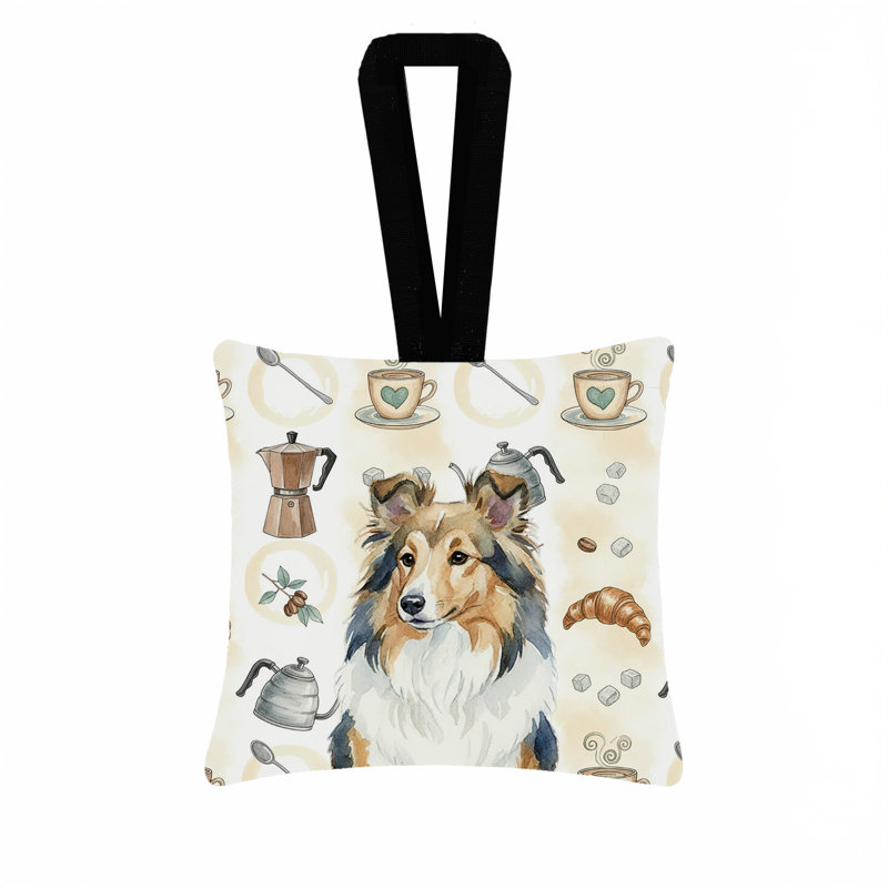 Ornement carré en tissu Sable Sheltie, Sheltie sable