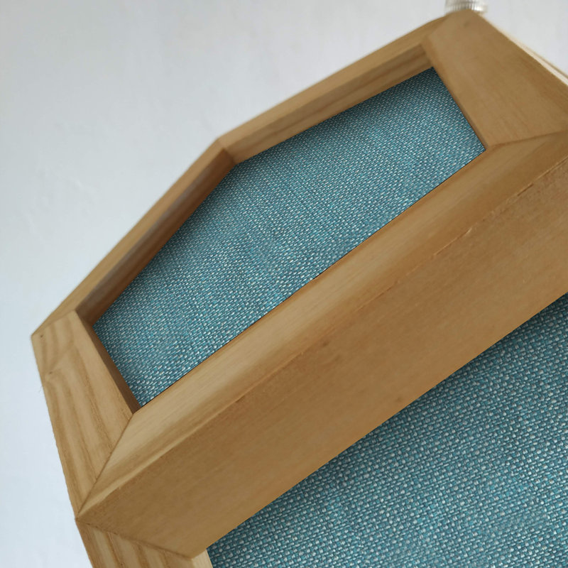 Belfiore 1 - Light Oil Geometric Pendant, Oak/Light Blue