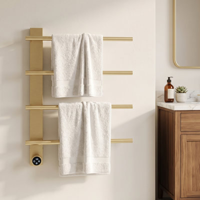 Wall Mounted Carbon Fiber Electric Towel Warmer,Smart Temp Control 113-140°F with Digital Display,1-8H Timer,110V Us Plug-in