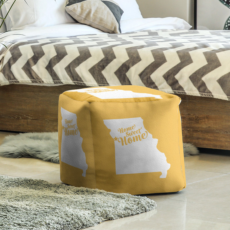 Repose-pieds cubique pour villes kansas home, Jaune