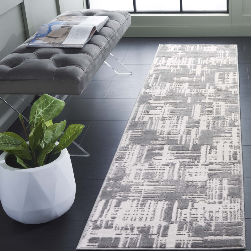 Nemvcova 100 Performance Abstract Rug, Runner 2' x 8'