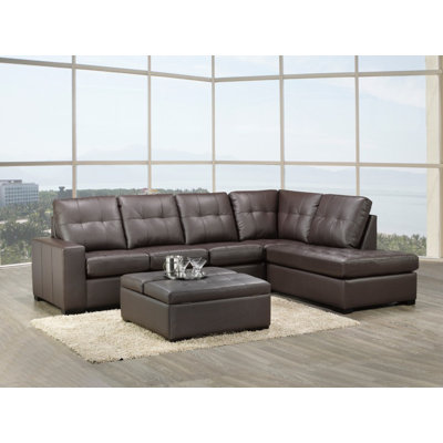 Tailynn 120" Wide Leather Match Right Hand Facing Sofa & Chaise by Latitude Run