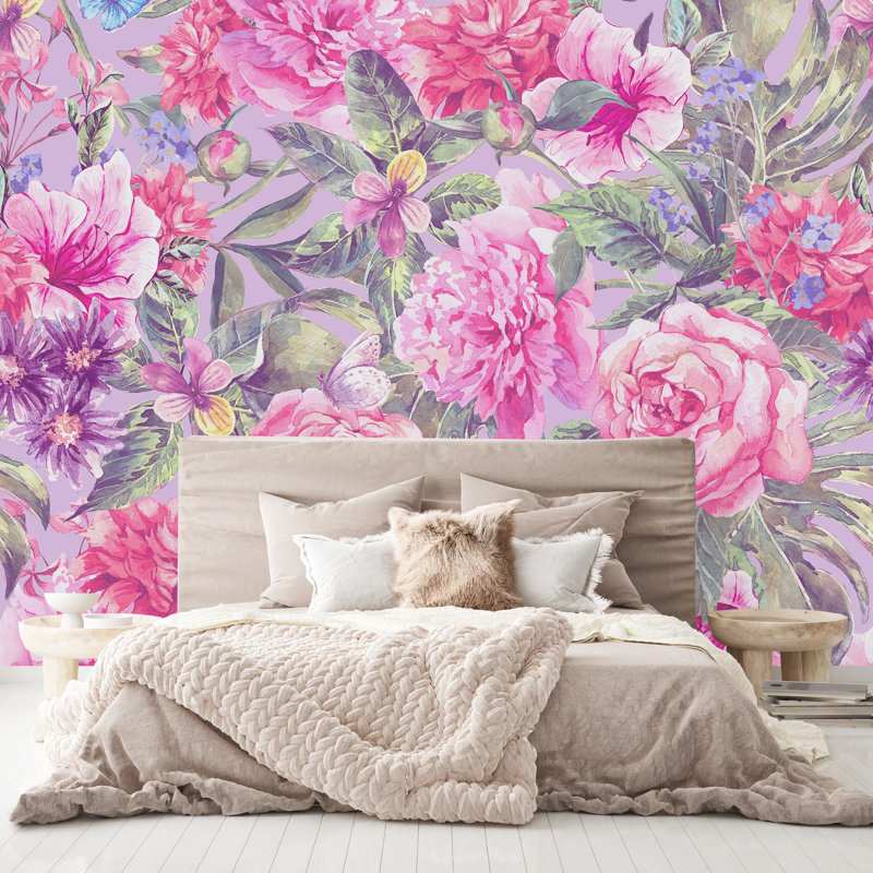 Murale fleurs, L 100 po x L 100 po
