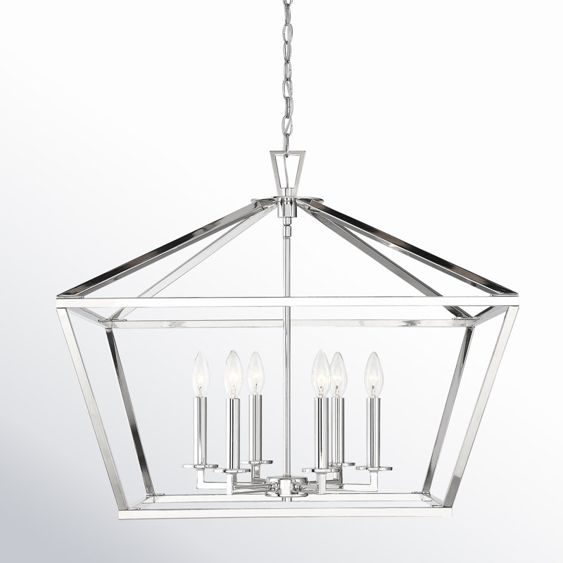 Lustre géométrique à 6 lumières Hastings, Nickel poli