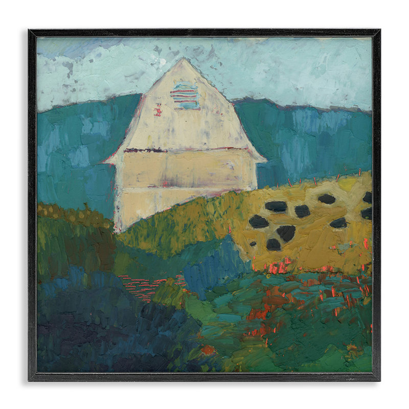 «Abstract Farm Impression», estampe numérique encadrée par Sue Jachimiec, H 12 po x l 12 po, Giclée encadrée noir minuit