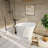 CASAINC 51" Solid Surface Freestanding Soaking Bathtub With Built-in Seat